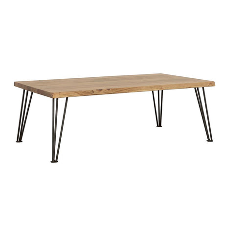 Coaster Zander Rectangular Wood Top Coffee Table Natural Brown