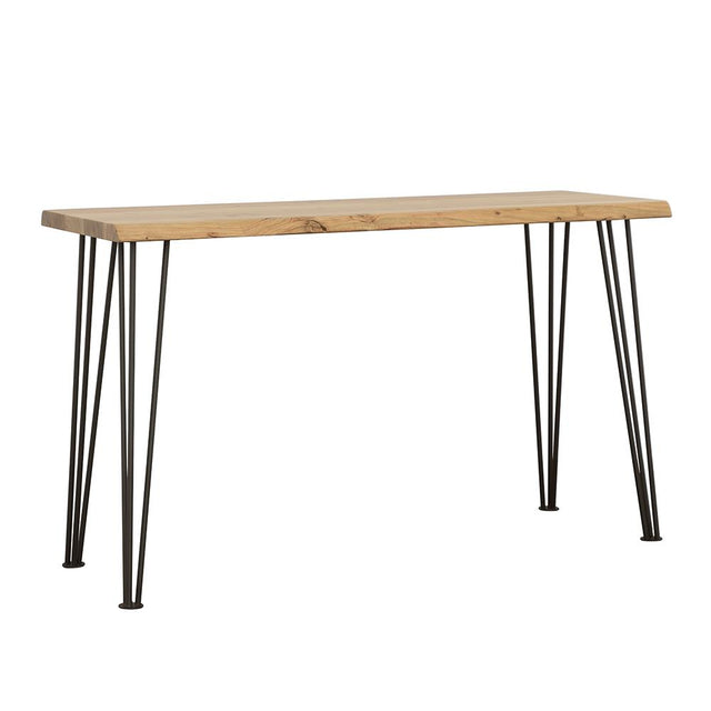 Coaster Zander Solid Wood Top Console Table Natural and Matte Black