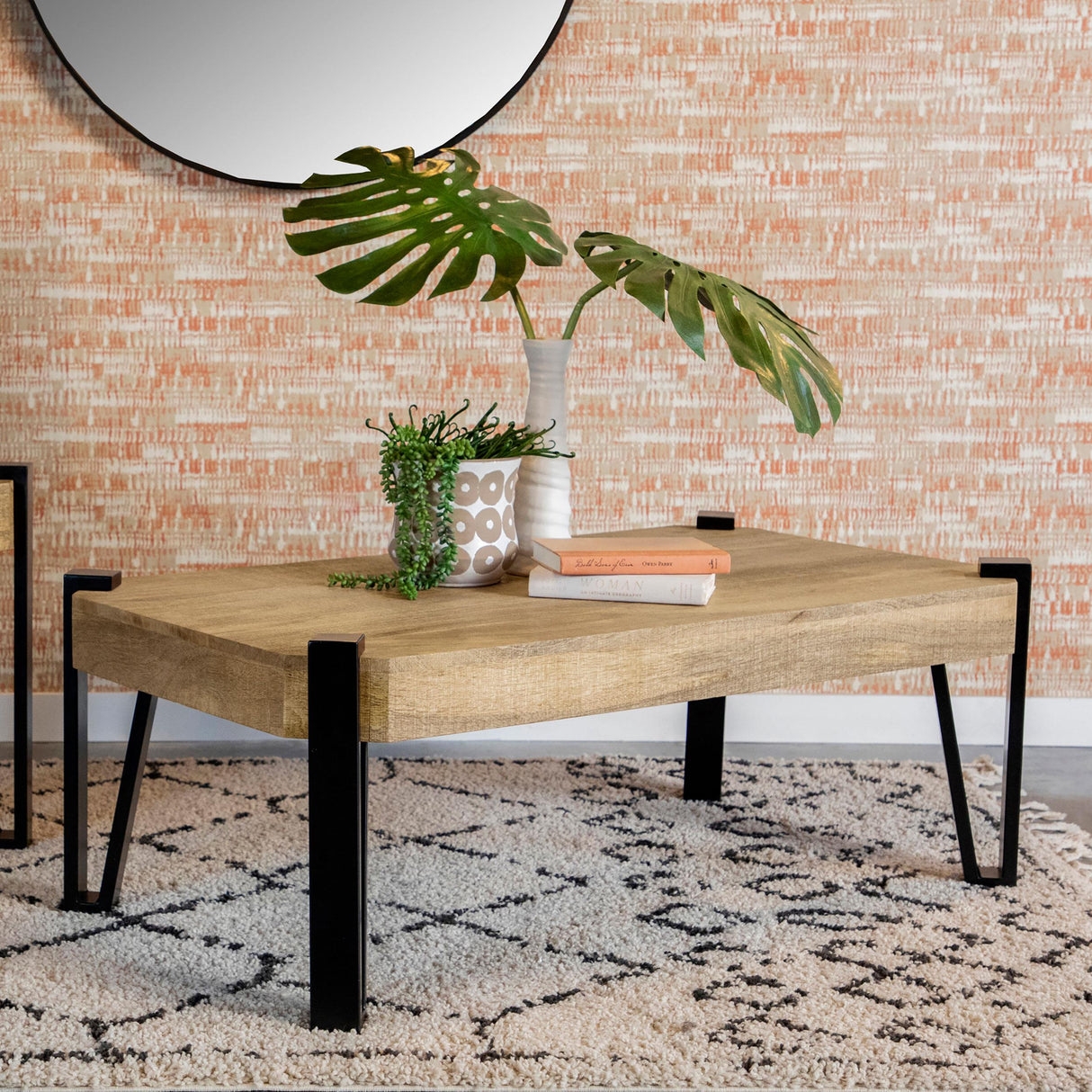 Coaster Winston Rectangular Wood Top Coffee Table Natural