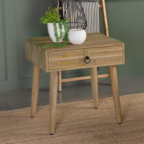 Coaster Zabel 1-drawer Square Mango Wood Side End Table Natural
