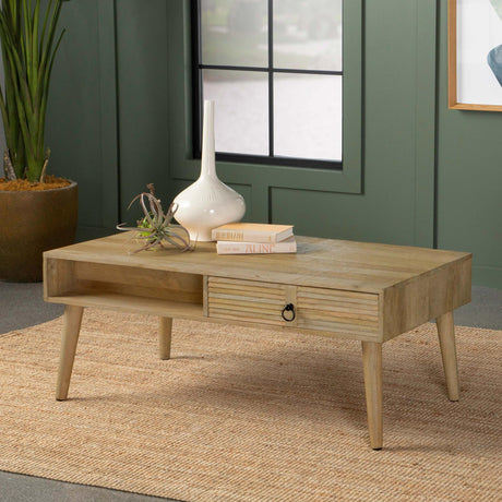 Coaster Zabel 1-drawer Rectangular Mango Wood Coffee Table Natural