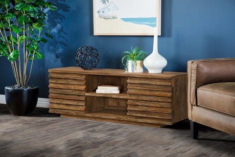 Coaster Julia 2-door Solid Sheesham Wood 58" TV Stand Natural