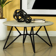 Coaster Hadi Round SmartTop Coffee Table Cement and Gunmetal