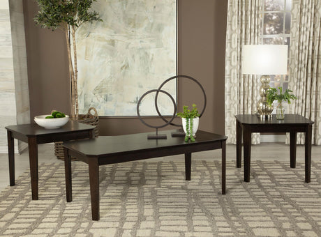 Coaster Amaro 3-piece Coffee and End Table Set Dark Brown