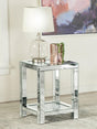 Coaster Valentina 1-shelf Square Glass Top Side End Table Silver