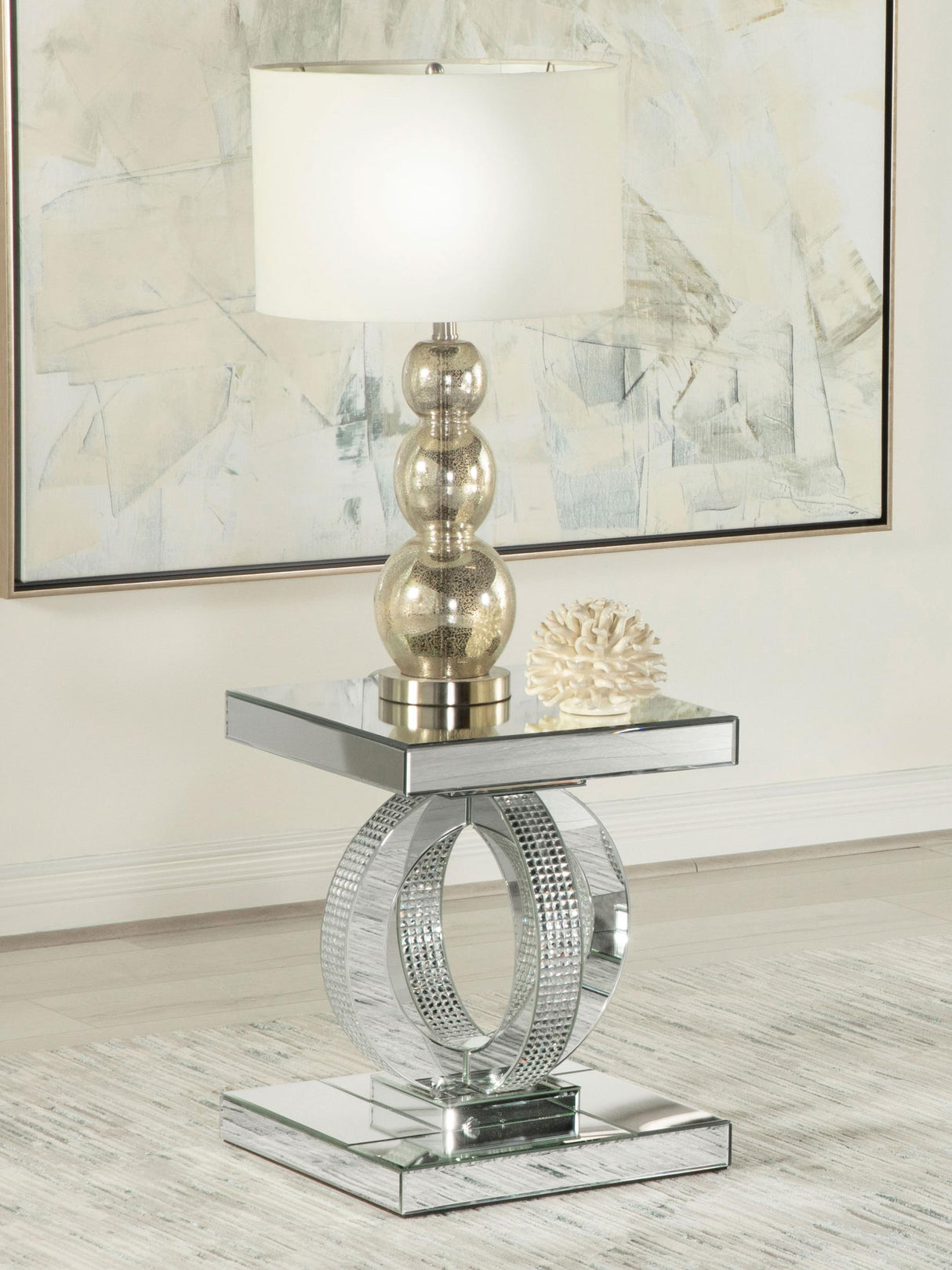 Coaster Breena Rectangular Mirrored Acrylic End Table Silver