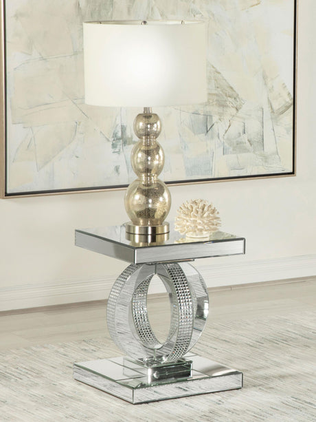 Coaster Breena Rectangular Mirrored Acrylic End Table Silver