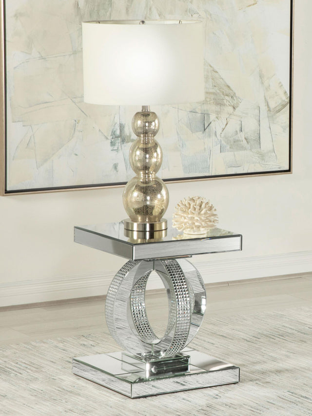 Coaster Breena Rectangular Mirrored Acrylic End Table Silver