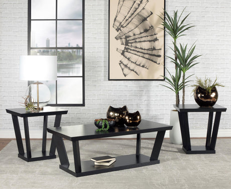 Coaster Aminta 3-piece Coffee and End Table Set Black