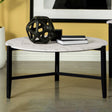 Coaster Tandi Round Faux Marble Coffee Table White and Black