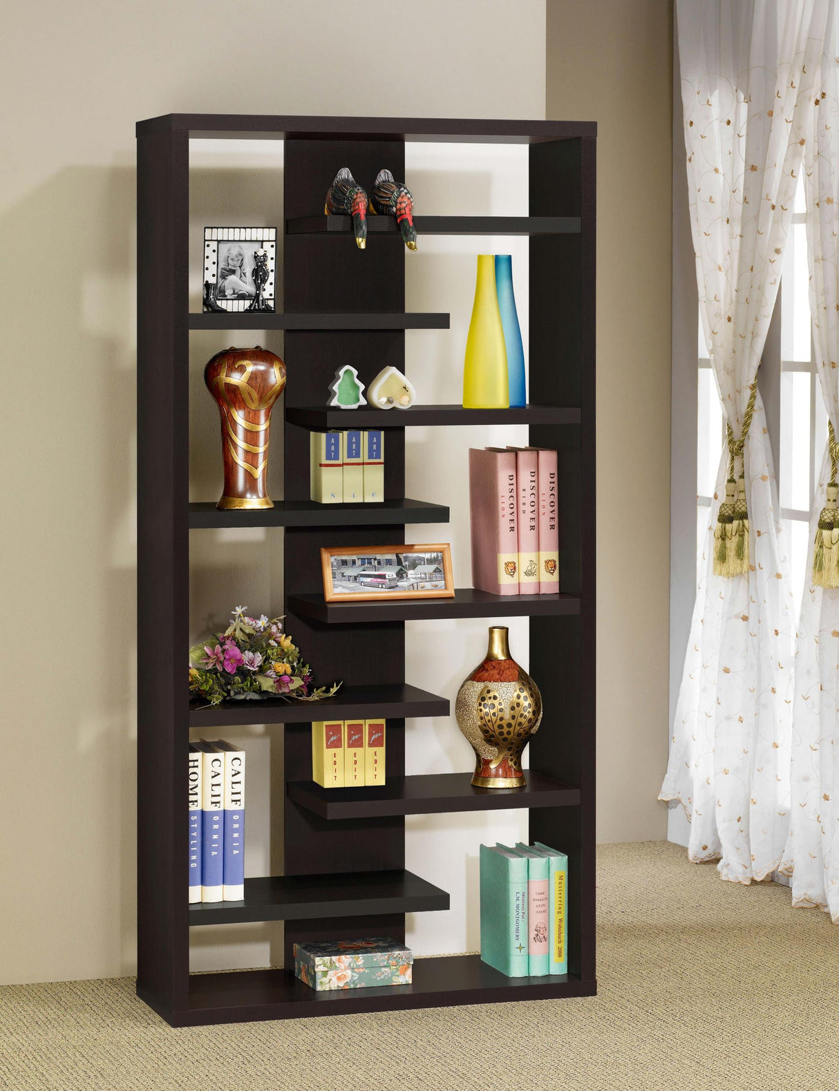 Coaster Altmark 71-inch 8-shelf Open Bookcase Cappuccino
