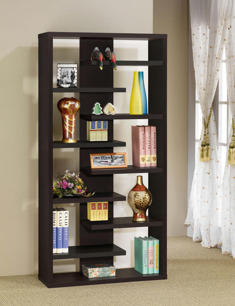 Coaster Altmark 71-inch 8-shelf Open Bookcase Cappuccino