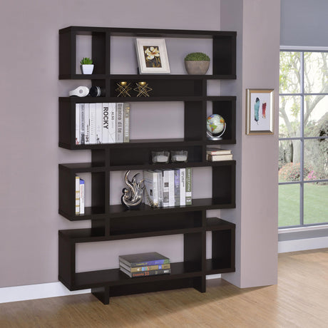 Coaster Reid 73-inch 4-shelf Bookshelf Cappuccino