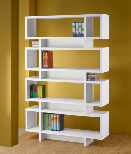 Coaster Reid 73-inch 4-shelf Bookshelf White