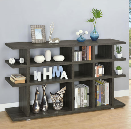 Coaster Santos 63-inch 3-shelf Console Bookcases Weathered Grey
