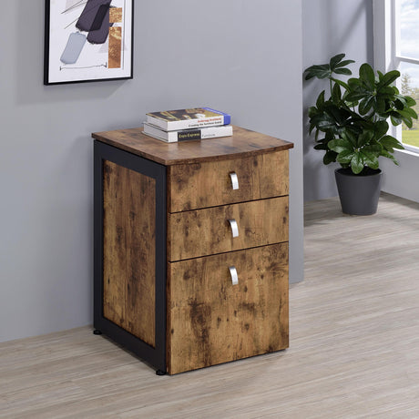 Coaster Estrella 3-drawer Home Office File Cabinet Rustic Nutmeg