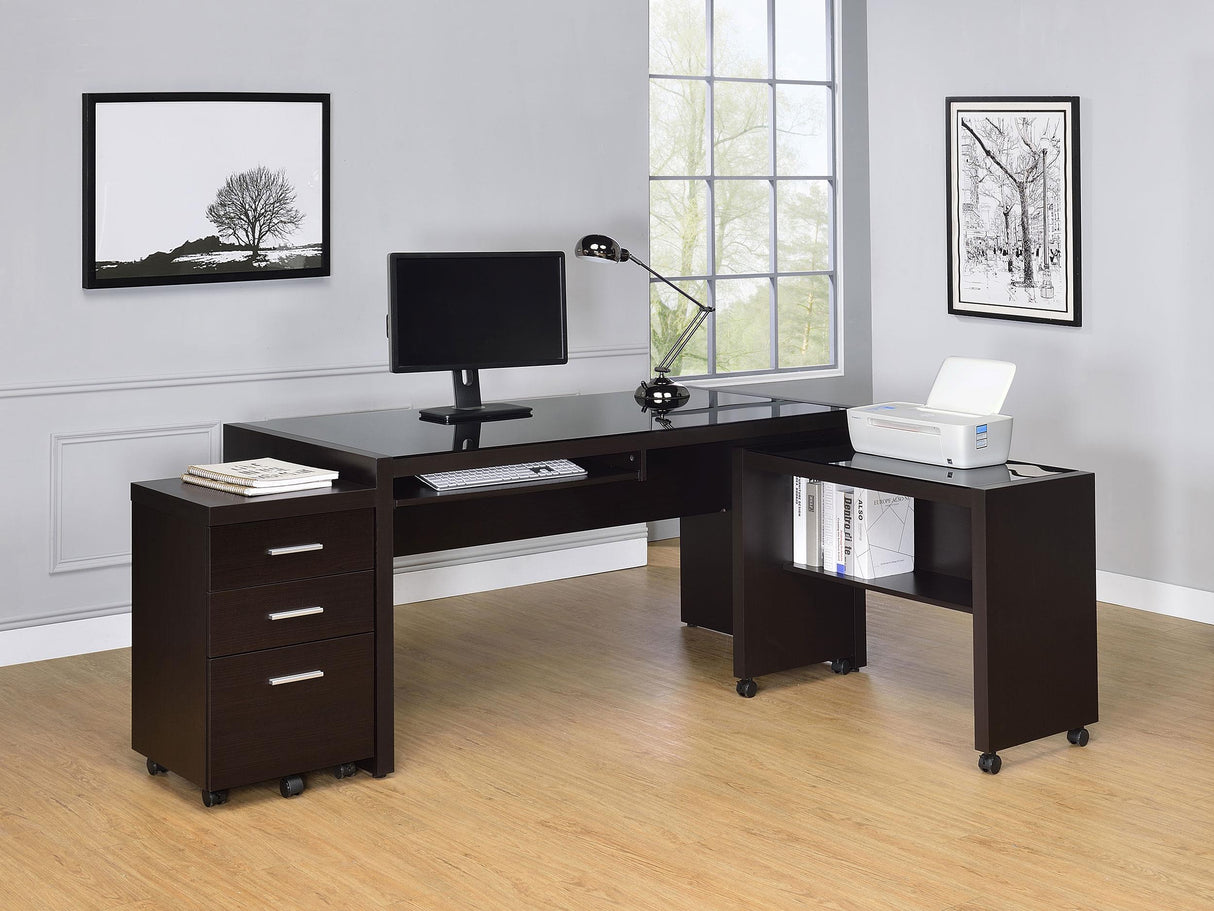 Coaster Skeena 3-piece Home Office Computer Desk Set Cappuccino