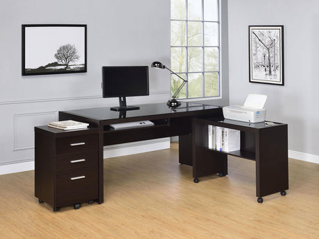 Coaster Skeena 3-piece Home Office Computer Desk Set Cappuccino