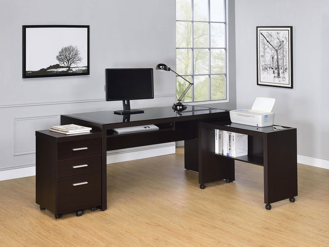 Coaster Skeena 3-piece Home Office Computer Desk Set Cappuccino