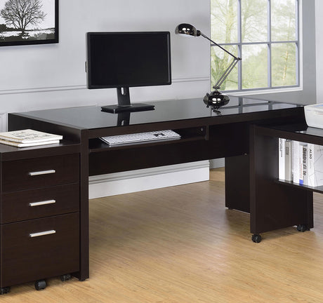 Coaster Skeena 60-inch Computer Desk with Keyboard Drawer Cappuccino
