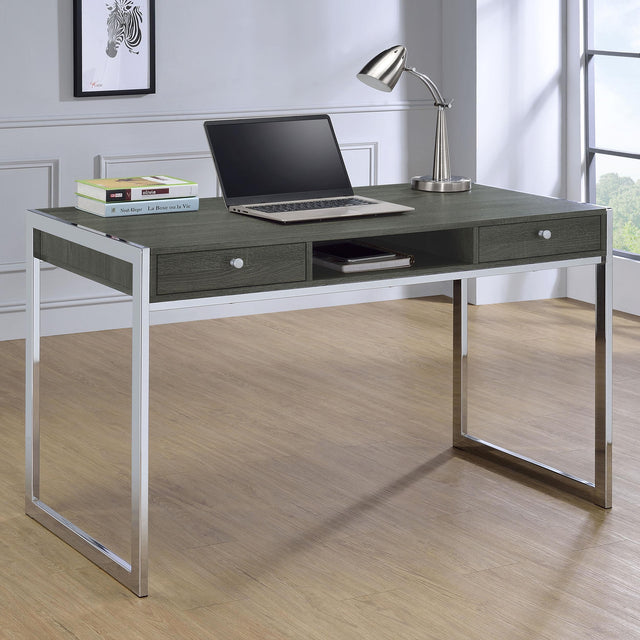 Coaster Wallice 49-inch 2-drawer Writing Desk Weathered Grey