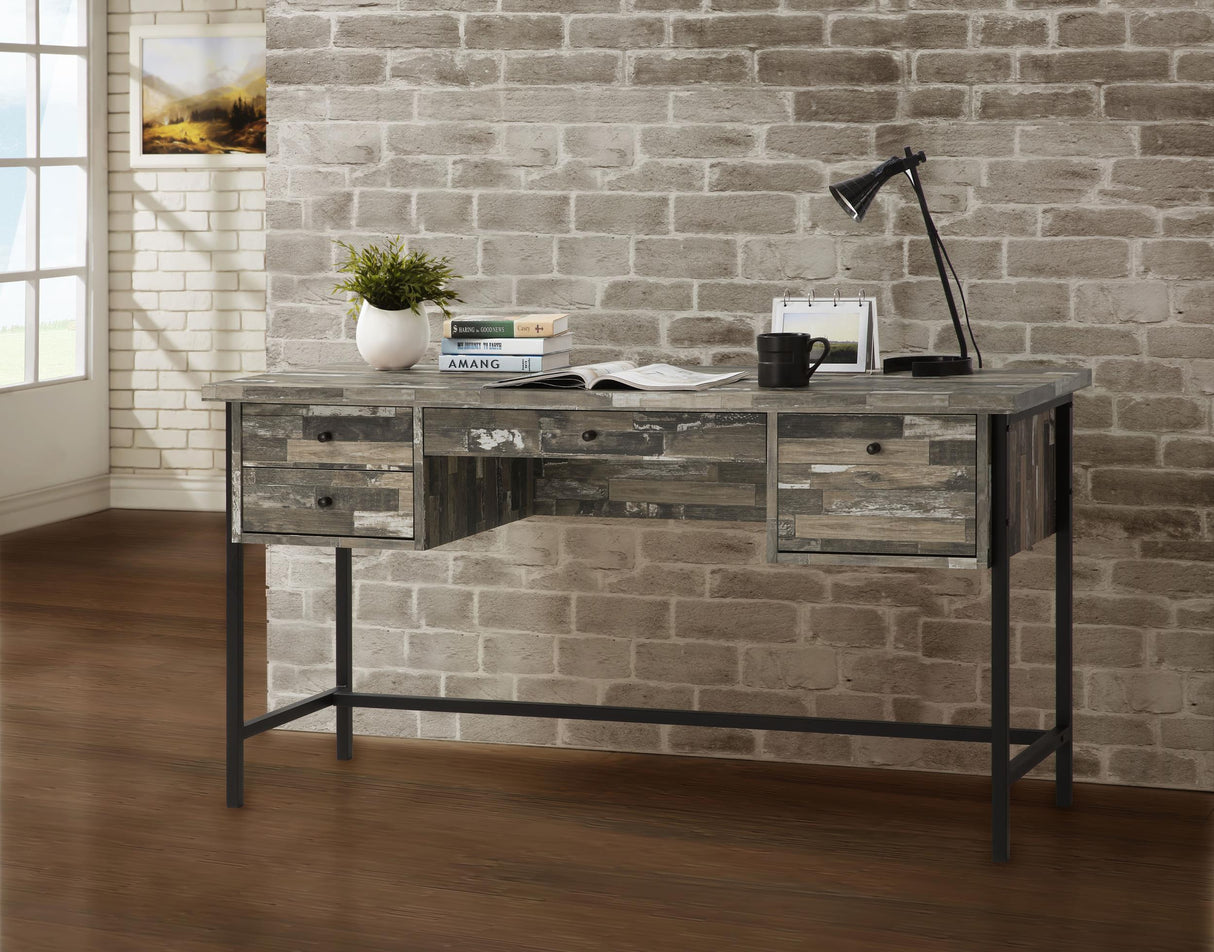 Coaster Kemper 4-drawer Writing Desk Salvaged Cabin