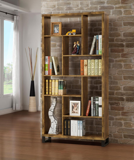 Coaster Delwin 71-inch 6-shelf Bookshelf Rustic Nutmeg