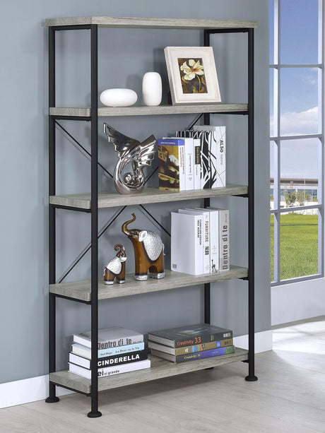 Coaster Analiese 63-inch 4-shelf Bookshelf Grey Driftwood