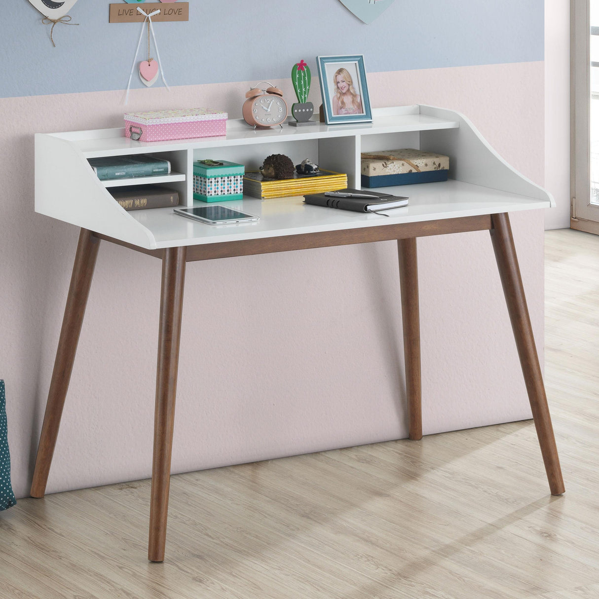 Coaster Percy 45-inch 4-compartment Writing Desk White