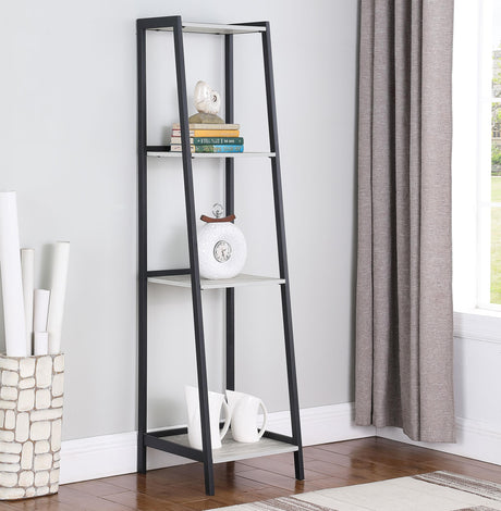 Coaster Pinckard 69-inch 4-shelf Bookshelf Grey Stone and Black