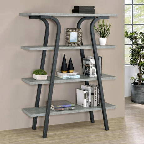 Coaster Tatum 63-inch 4-shelf Bookshelf Cement