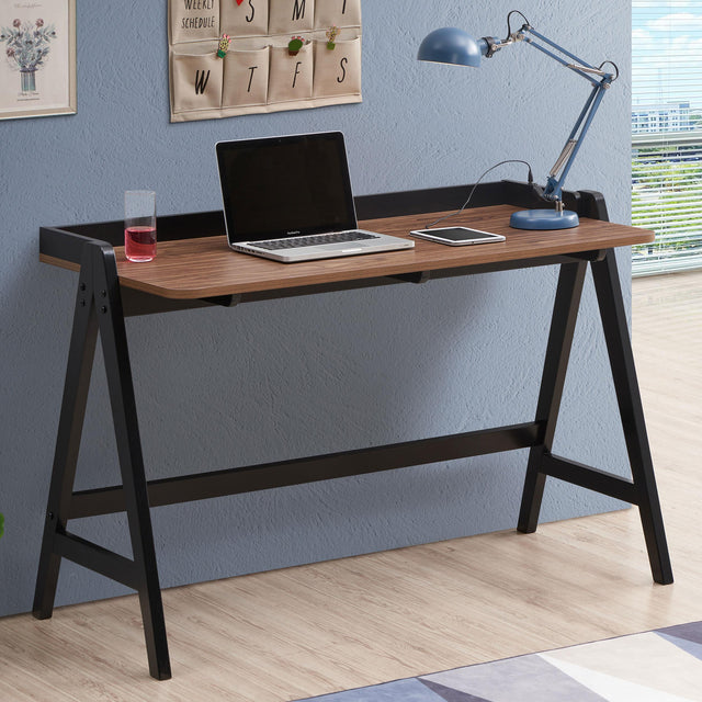 Coaster Raul 50-inch Writing Desk with USB Ports Walnut and Black