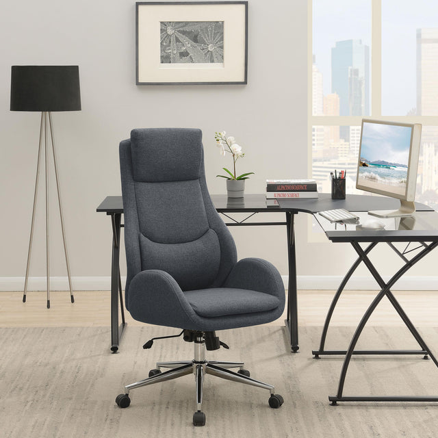 Coaster Cruz Upholstered Adjustable Home Office Desk Chair Grey