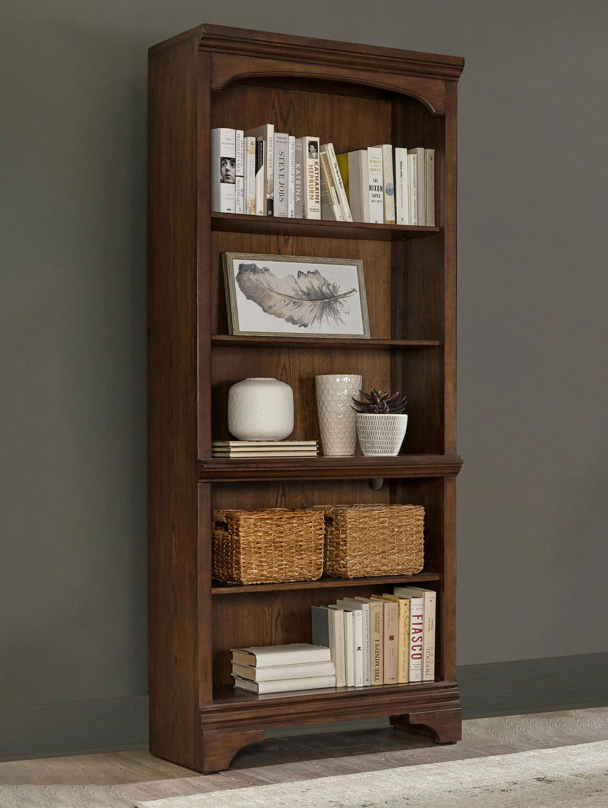 Coaster Hartshill 78-inch 5-shelf Bookcase Burnished Oak
