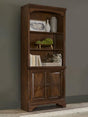 Coaster Hartshill 78-inch 3-shelf Cabinet Bookcase Burnished Oak
