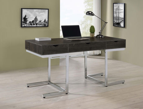 Coaster Noorvik 62-inch 3-drawer Engineered Wood Desk Dark Oak