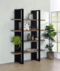 Coaster Danbrook 71-inch 4-shelf Bookshelf Black and Aged Walnut