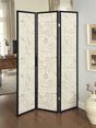 Coaster Felice 3-Panel Room Divider Folding Screen French Script