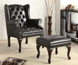 Coaster Roberts Upholstered Wingback Chair and Ottoman Set Black