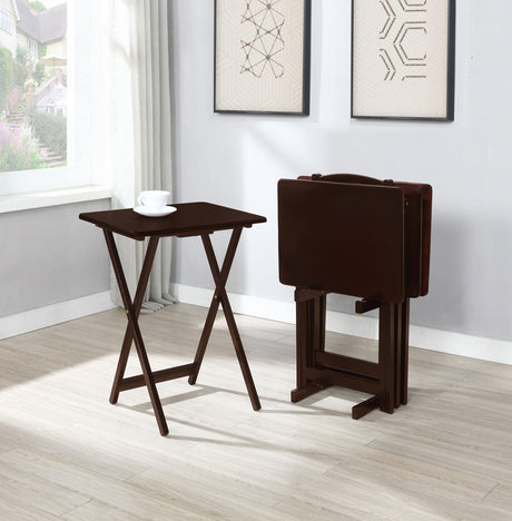 Coaster Donna 4-piece TV Tray Table Set with Stand Cappuccino