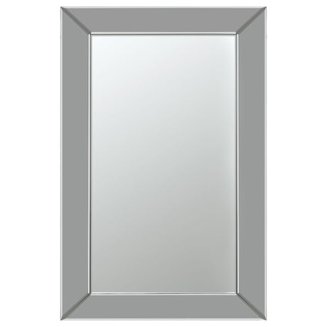 Coaster Pinciotti 36 x 24 Inch Beveled Frame Wall Mirror Silver