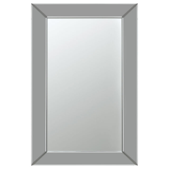 Coaster Pinciotti 36 x 24 Inch Beveled Frame Wall Mirror Silver