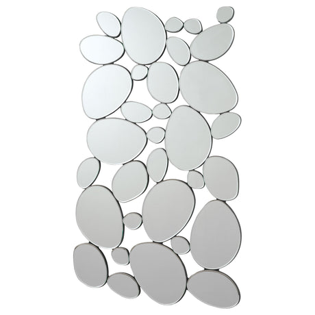 Coaster Topher 29 x 51 Inch Pebble Themed Wall Mirror Silver