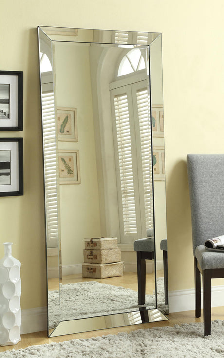 Coaster Barnett 30 x 70 Inch Full Length Floor or Wall Mirror Silver