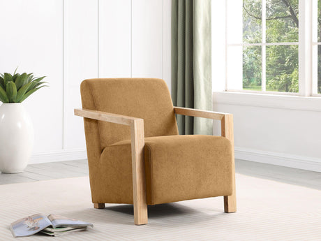Coaster Diego Upholstered Accent Arm Chair with Wood Arms Honey