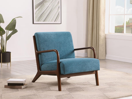 Coaster Foster Upholstered Wood Frame Accent Chair Peacock Blue