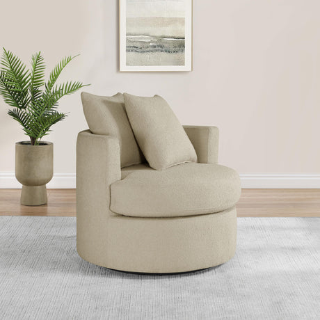 Coaster Debbie Upholstered Swivel Accent Chair Camel