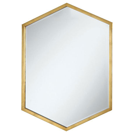 Coaster Bledel 24 x 34 Inch Hexagonal Wall Mirror Gold