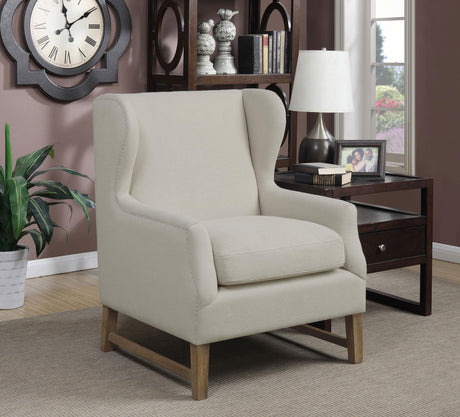 Coaster Fleur Upholstered Wingback Accent Chair Cream