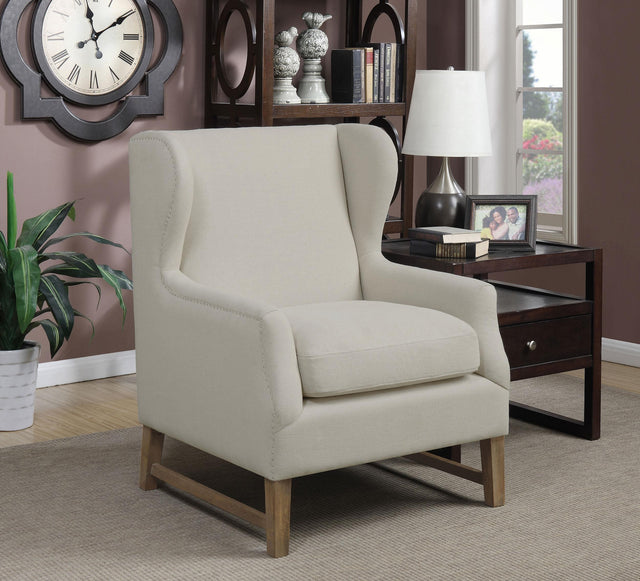 Coaster Fleur Upholstered Wingback Accent Chair Cream